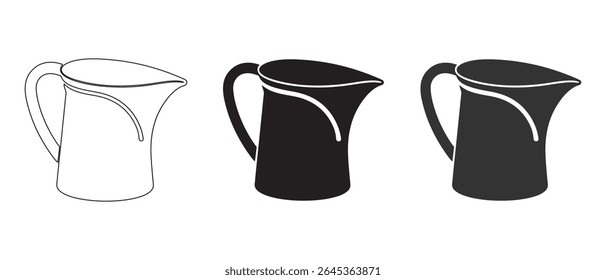 medida jug silhueta vetor ilustração preto.