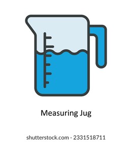 Measuring Jug Vector   Fill outline Icon Design illustration. Kitchen and home  Symbol on White background EPS 10 File