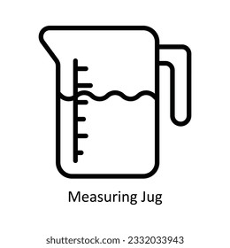 Measuring Jug Vector   outline Icon Design illustration. Kitchen and home  Symbol on White background EPS 10 File
