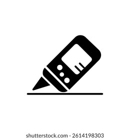 Measuring Laser Tool Icon Black Filled Minimal Straight View