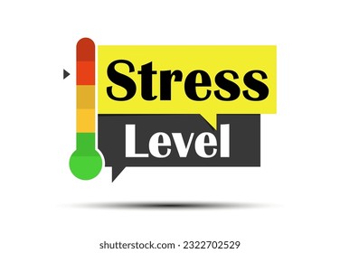 Measuring the level of stress in people. Nice speech bubble with an indicator. Mental problems.