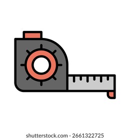 Measuring lineal color icon vector illustration