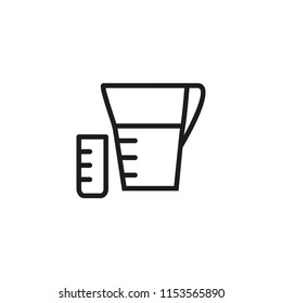 Measuring liquid line icon. Jar, glass, water, recipe.Cooking concept. Vector illustration can be used for topics like ingredient, chemistry, bakery