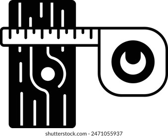 Measuring the Log with Logger Tape concept, Checking Size of Crooked tree vector icon design, timber and lumber Symbol, Forestry and Deforestation Sign, forest farming and woodlands stock illustration