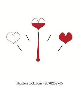 Icono de medir el amor. Día de San Valentín , ilustración vectorial
