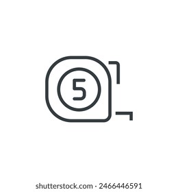 Measuring measure tape tool icon, vector illustration