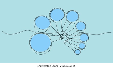 Minimalismo de medição: Ilustração Elegante de Colheres de Uma Linha