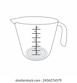  Measuring pot, glass, vector line art eps