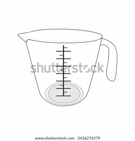  Measuring pot, glass, vector line art eps
