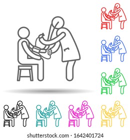 measuring pressure multi color style icon. Simple thin line, outline vector of hospital icons for ui and ux, website or mobile application