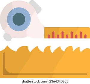 Messung des Rohholz-Holz-Slab-Konzepts, Lineal mit Bodenbelägen Vektorfarbsymbol-Design, Handyman Service-Symbol Hausreparaturzeichen, Bautechnik und Bauauftragnehmer-Stockillustration