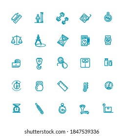 Measuring related web icon set
