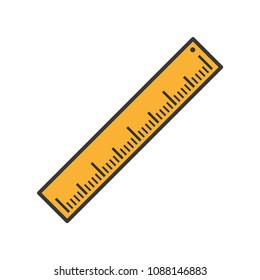 Measuring ruler icon, length measurement illustration, centimeter scale