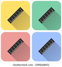Measuring ruler icon, length measurement illustration, centimeter scale
