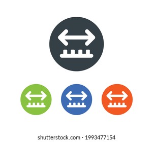 Measuring ruler icon vector set. Isolated on white background.