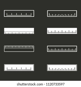 Measuring ruler icons set.