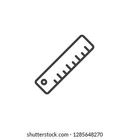Measuring ruler line icon. linear style sign for mobile concept and web design. Ruler outline vector icon. Symbol, logo illustration. Pixel perfect vector graphics