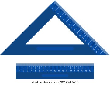 Midiendo a los gobernantes. Reglas para los escolares. Diseño plano.