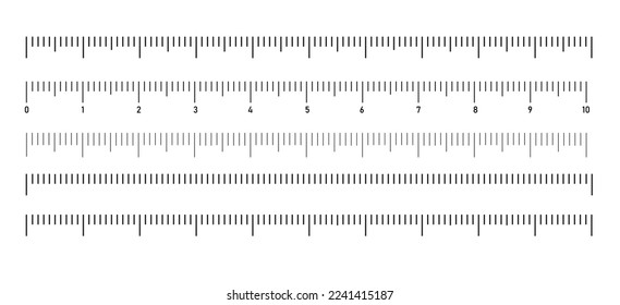 Measuring scale, 10 centimeters markup for rulers. Vector illustration in flat style isolated on white background.