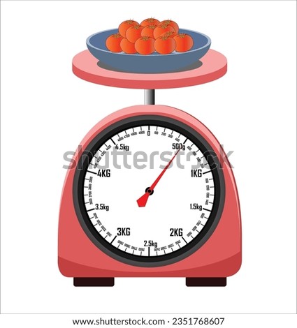 Measuring Scale. Analog weight scale. isolated on white background. simple kitchen scale. vector illustration. measuring Analog scale clip art.