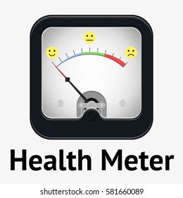 Measuring scale concept. Health meter. Flat vector stock illustration