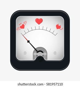 Measuring scale concept. Love metr. Flat vector stock illustration