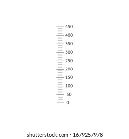 measuring scale for glass tubes, flask, equipment etc. Stock Vector illustration isolated on white background.