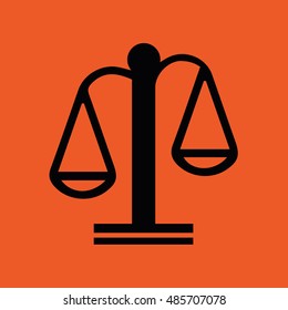 Measuring scale icon vector illustration. Orange background