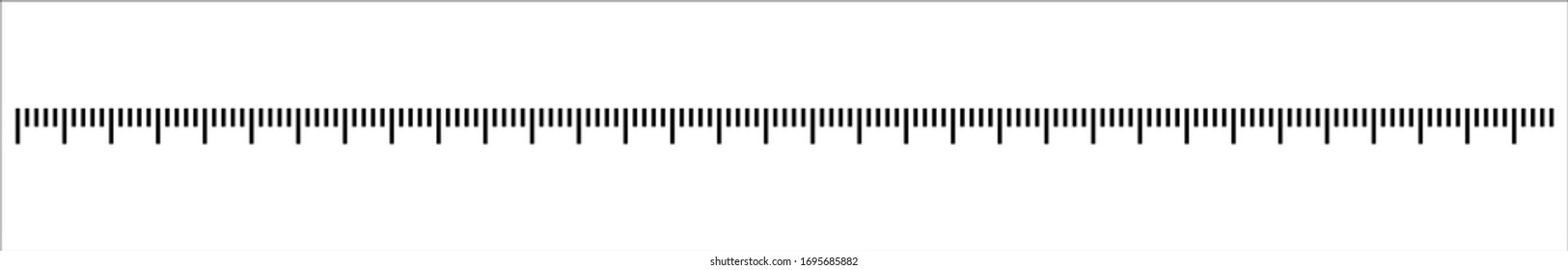 Escala de medida, marca para la regla, gráfico de escala de medida de longitud, escala del termómetro, marcas para medida de cinta. Ilustración del vector
