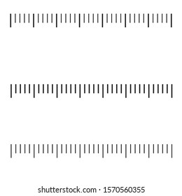 Measuring scale, markup for rulers. Black Vector illustration or template isolated on white background