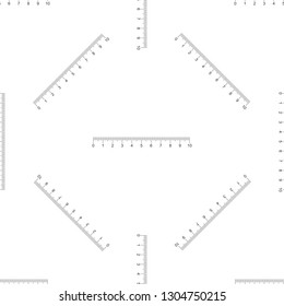 Measuring scale, markup for rulers icon isolated seamless pattern on white background. Size indicators. Different unit distances. Flat design. Vector Illustration