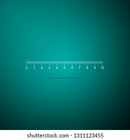 Measuring scale, markup for rulers icon isolated on green background. Size indicators. Different unit distances. Flat design. Vector Illustration