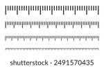 Measuring scale, markup for rulers vector illustration. Various measurement scales with divisions. Measuring tool. Blank measuring scale indicator.