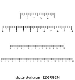 Measuring scale, markup for rulers. Vector illustration.