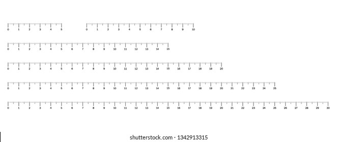 Measuring scale, markup for rulers. Vector illustration.