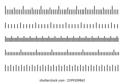 Measuring scale, markup for rulers. Vector illustration Isolated in White.