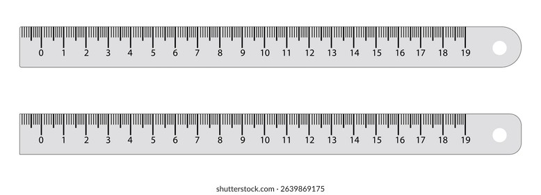 Measuring scale, markup for rulers vector illustration. Various measurement scales with divisions. Measuring tool. Blank measuring scale indicator . Vector Illustration . EPS 10 . 