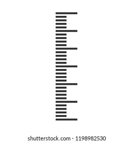 Measuring scale, markup for rulers in vertical position. Vector illustration.