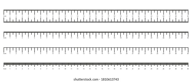 Measuring scale with numbers, markup for rulers. Measuring tool. Size indicator units. Measuring tool. Centimeters and inches measuring scale cm metrics indicator.