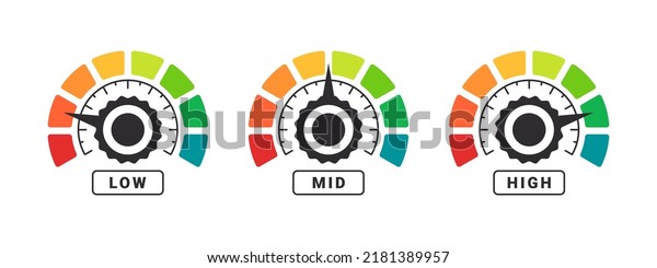 Measuring scale. Risk meter.\
Performance measurement. Indicates the emotional state.Vector\
illustration
