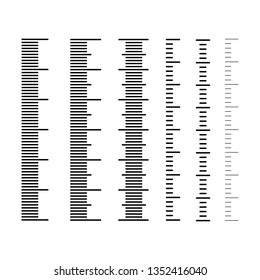 Measuring scale, for rulers in vertical position. Vector illustration.