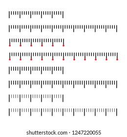 Measuring scale set meter symbol. Vector icon isloated on white background