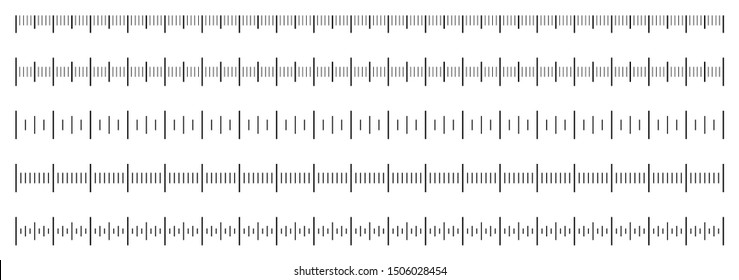 Measuring scale, set for web sites. Vector illustration in a flat style.