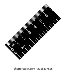 Measuring school ruler. Measuring exact distance in centimeters. Stationery simple style detailed logo icon vector illustration isolated.