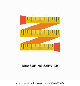 Measuring Service flat colored icon or logo. Symbol or sign on house repair and maintenance services theme. Editable vector illustration.