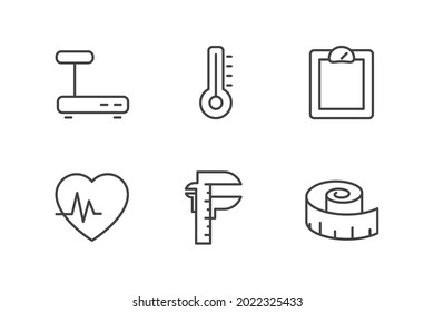 icono de conjunto de medida, icono de signo de conjunto de medida aislado, ilustración vectorial