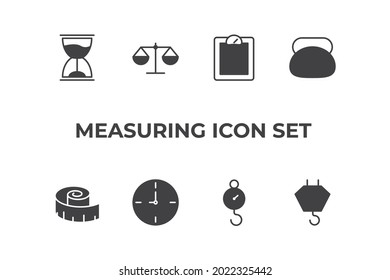 icono de conjunto de medida, icono de signo de conjunto de medida aislado, ilustración vectorial