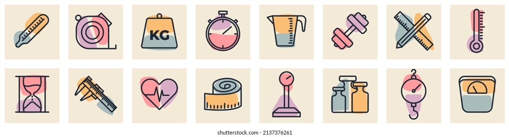 Measuring set icon symbol template for graphic and web design collection logo vector illustration