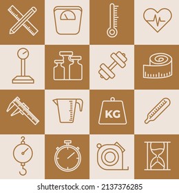 Measuring set icon symbol template for graphic and web design collection logo vector illustration