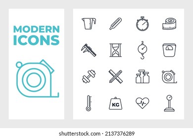 Measuring set icon symbol template for graphic and web design collection logo vector illustration